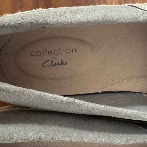 Clark’s Marie Sail Gray Leather Upper Slip on Shoe Women’s 10 - Picture 9 of 10
